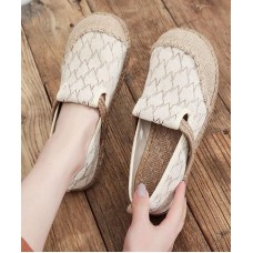 Casual Splicing Flat Feet Shoes Beige Cotton Linen Fabric